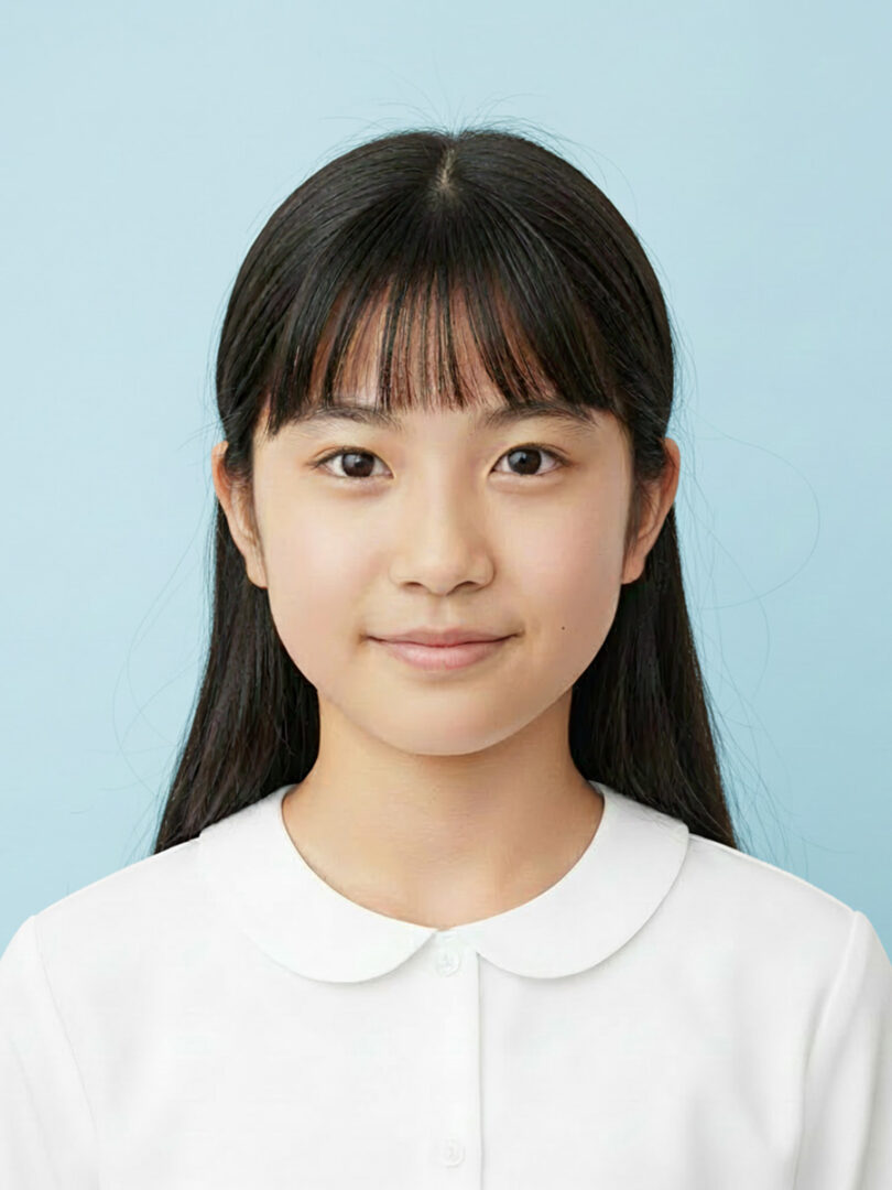 中学受験 願書用写真 背景水色