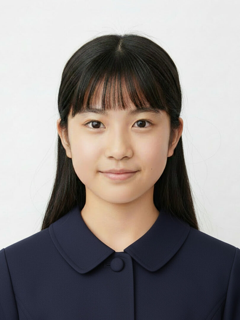 中学受験用照明写真 ブラウスなしのジャケットのみ