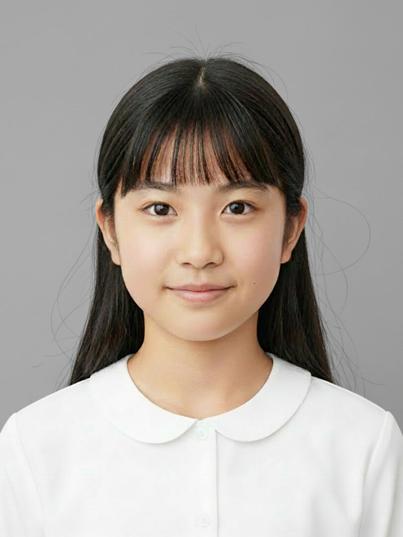 中学受験 願書用写真 背景グレー