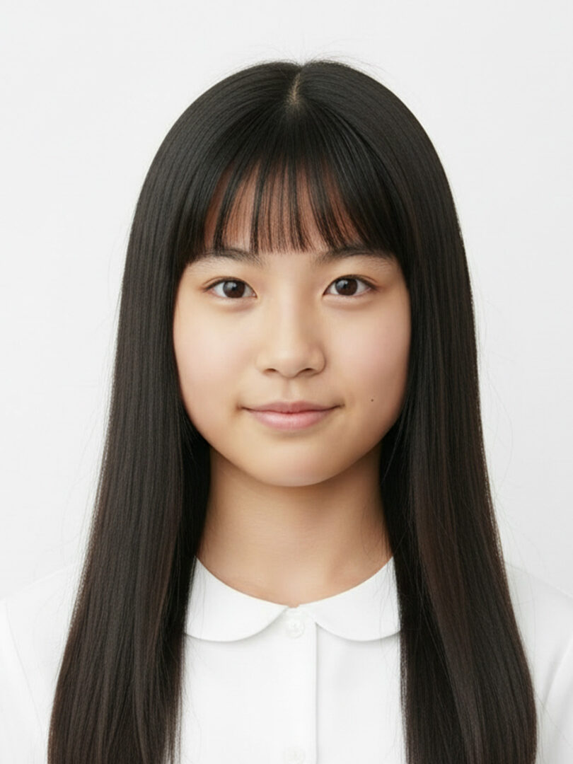 中学受験 証明写真 ロングヘア