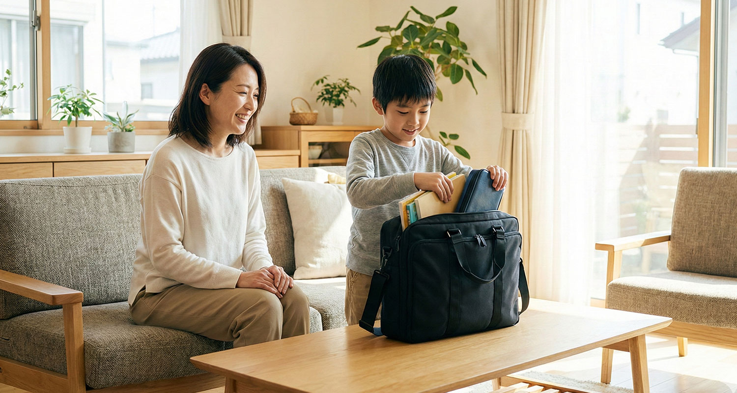 通塾の準備の様子