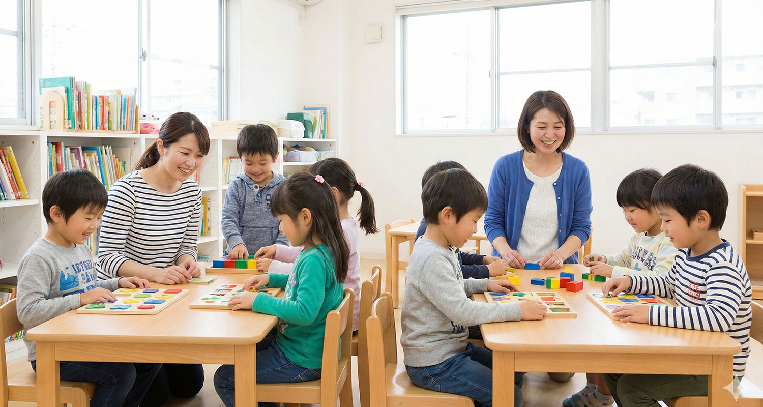 幼児教室で学習している子供達